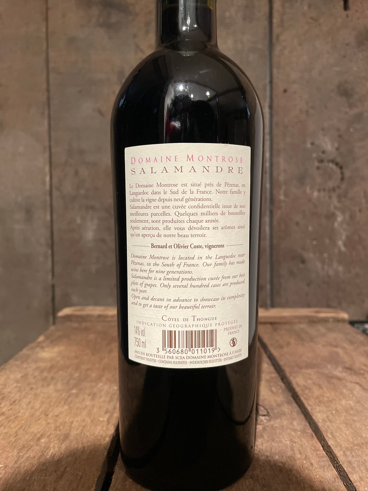 IGP Côtes de Thongue rouge - Salamandre - 2022 - carton de 6