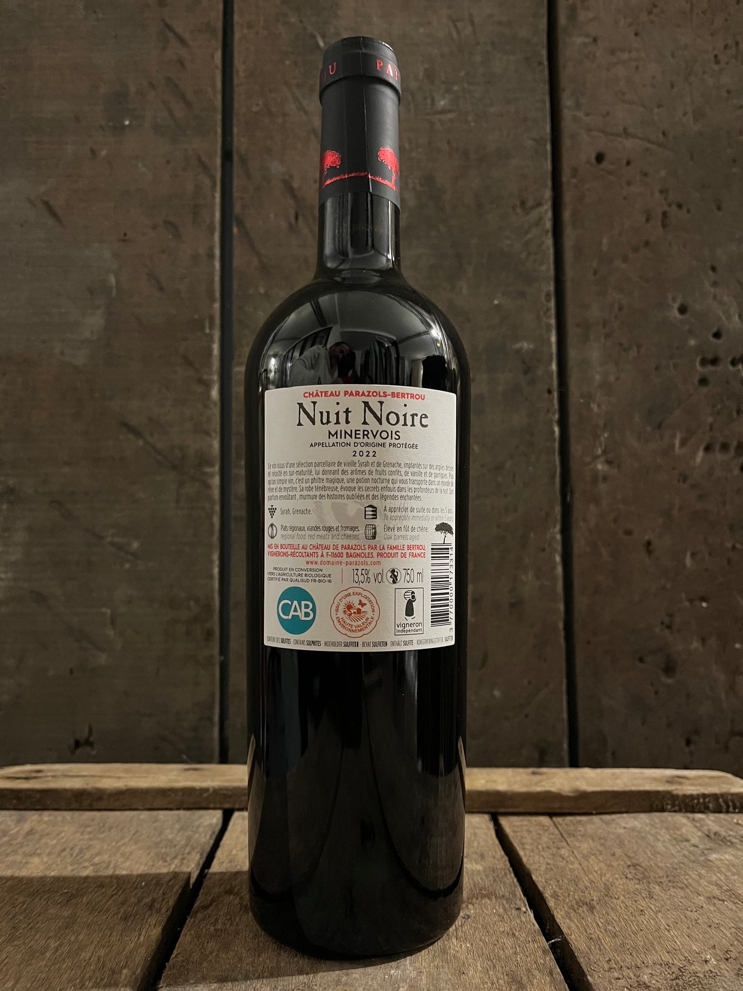 Nuit Noir rouge 2022 - Domaine Parazols-Bertrou - Cartons de 6